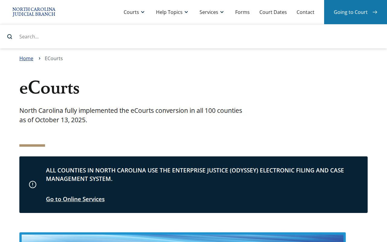 North Carolina eCourts overview for Polk County criminal court cases