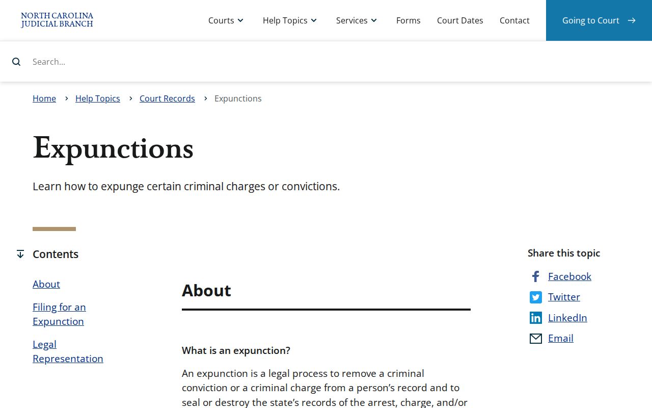North Carolina court guidance for expunging Polk County criminal records