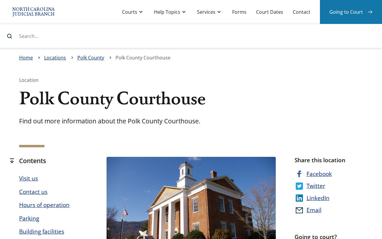 Polk County Courthouse criminal record location in Columbus