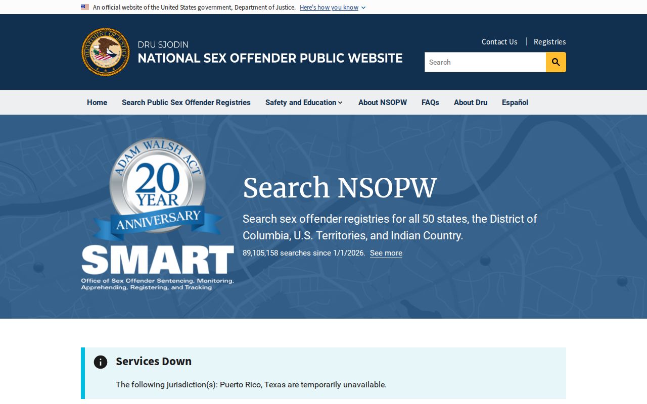 National sex offender search supplement for Polk County records